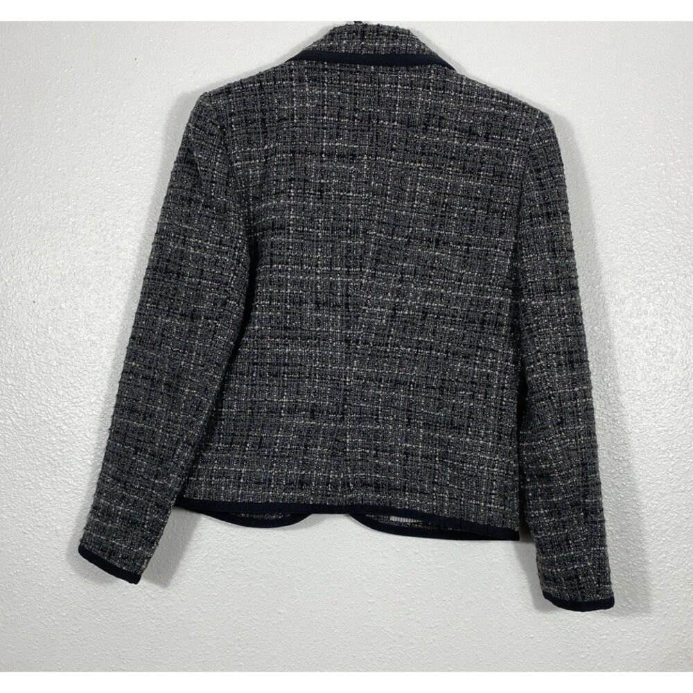 Brooks Brothers Bouclé Blazer Jacket Check Gray Black Women's Size 4 - Picture 8 of 16